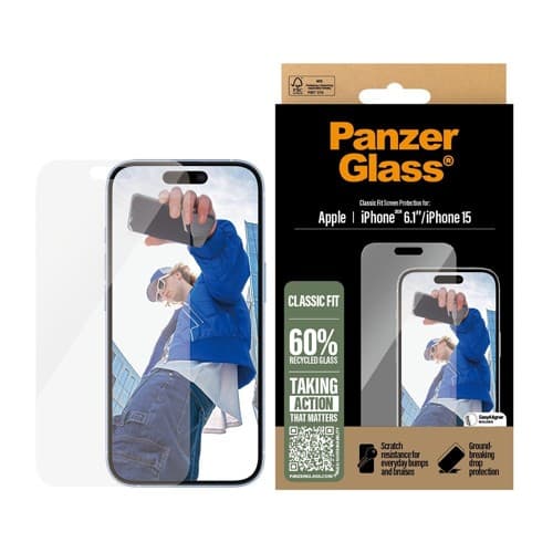 PanzerGlass - Skærmbeskyttelse - iPhone 16 - 15 - Classic Fit